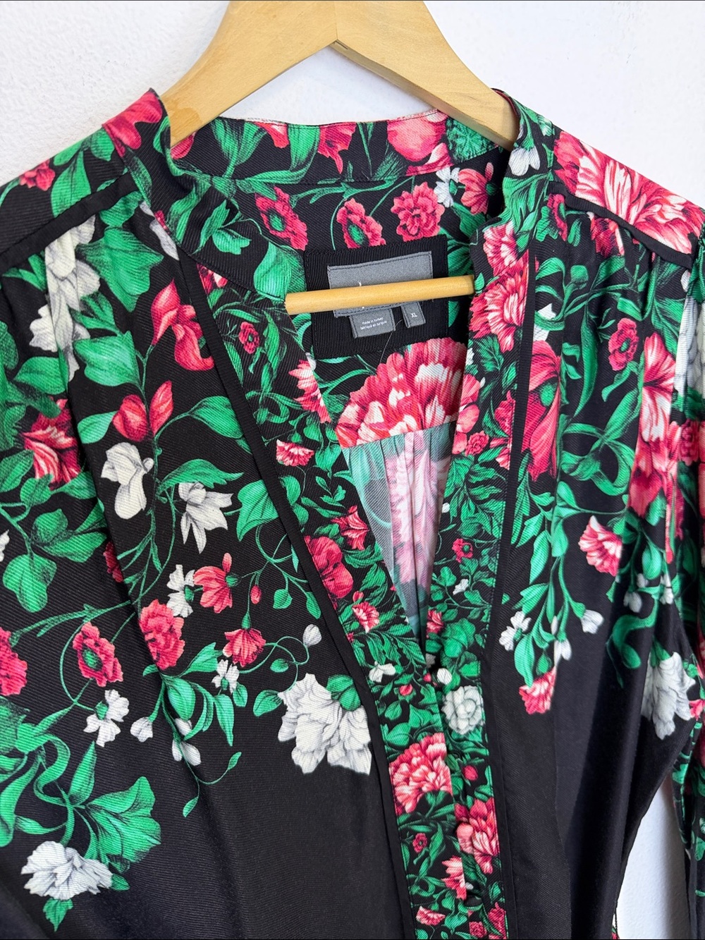 By Anthropologie Floral button front shirt dress XL - Picture 4 of 10